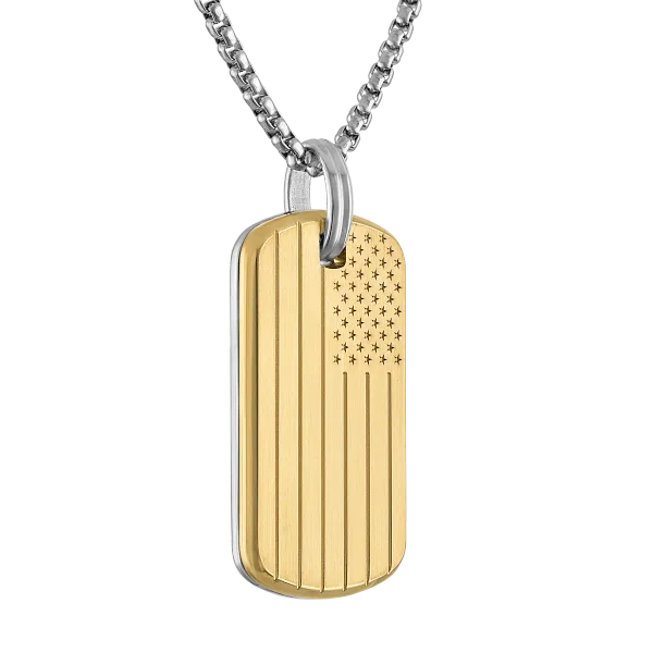 150th Flag Pendant Stainless Steel