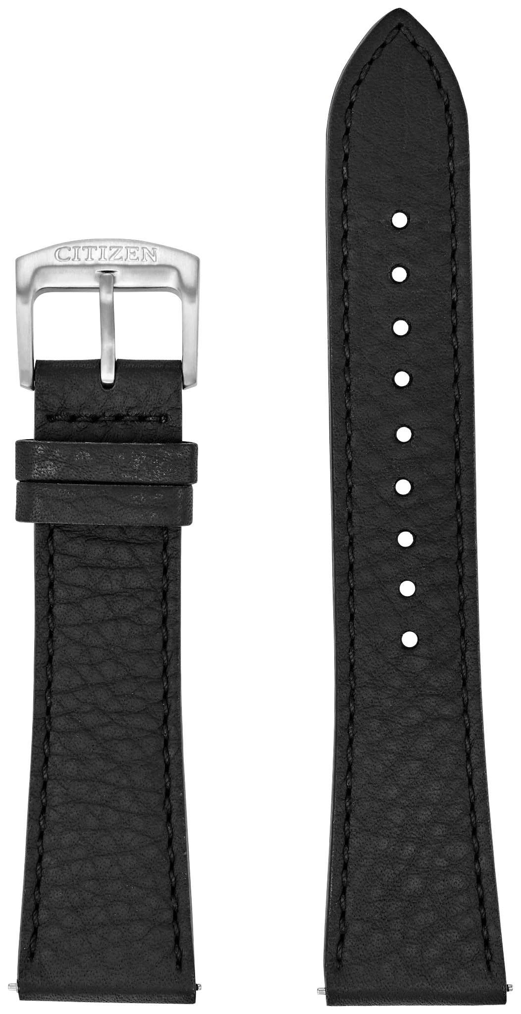 Black Textured Leather Strap