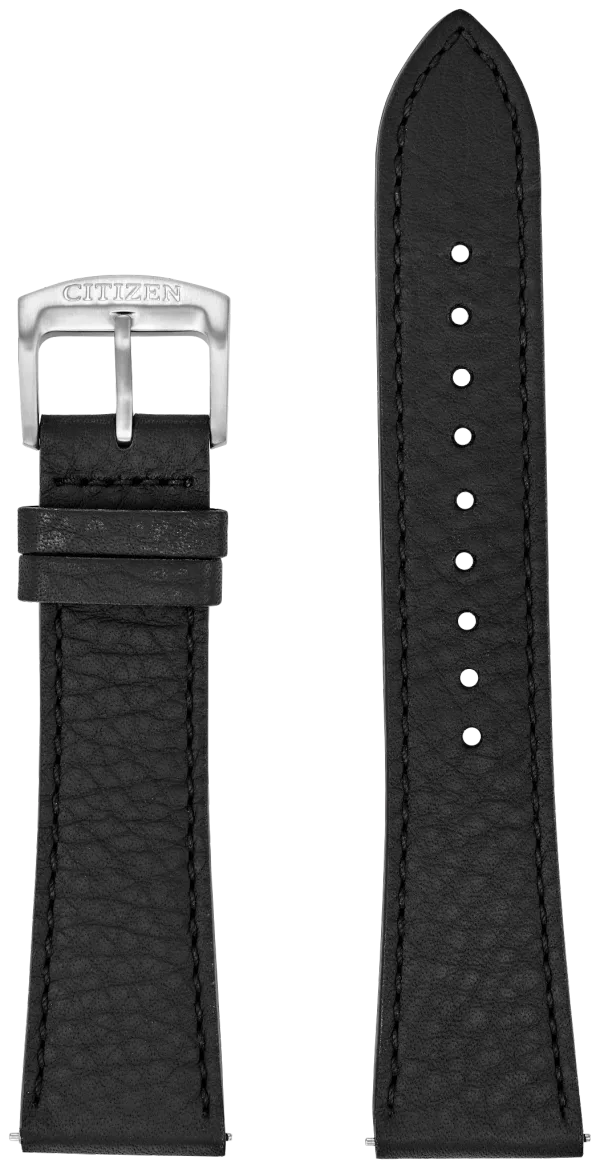 Black Textured Leather Strap