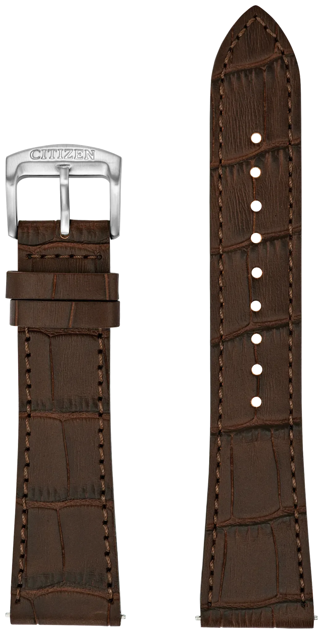 Brown Croc-Embossed Leather Strap