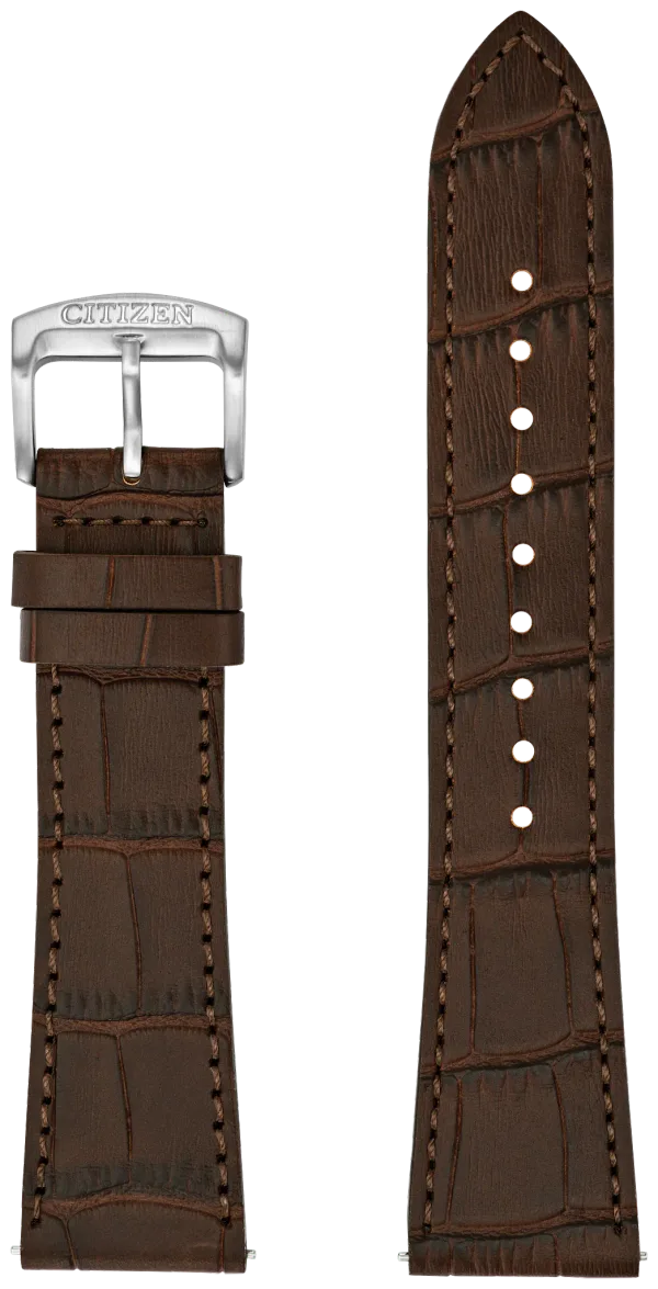 Brown Croc-Embossed Leather Strap