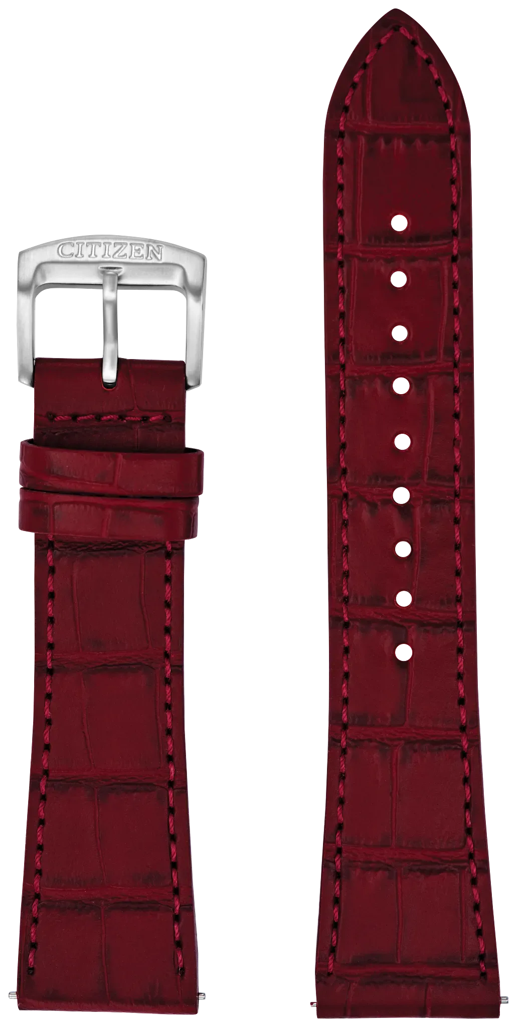 Red Croc-Embossed Leather Strap